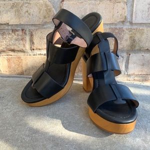 Black Madewell Irving Clog Heeled Sandals